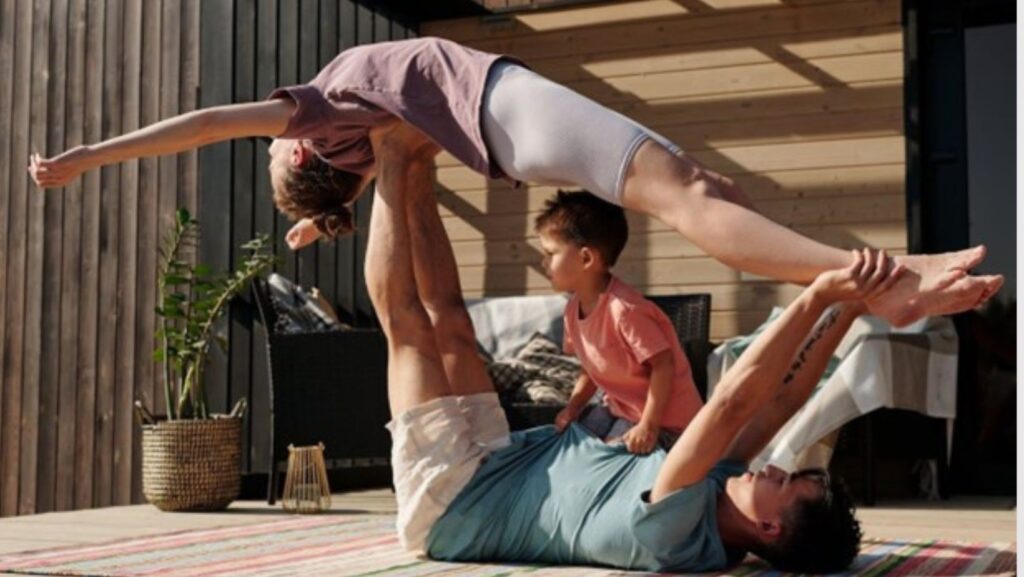 A family bonding through outdoor activities after relocation